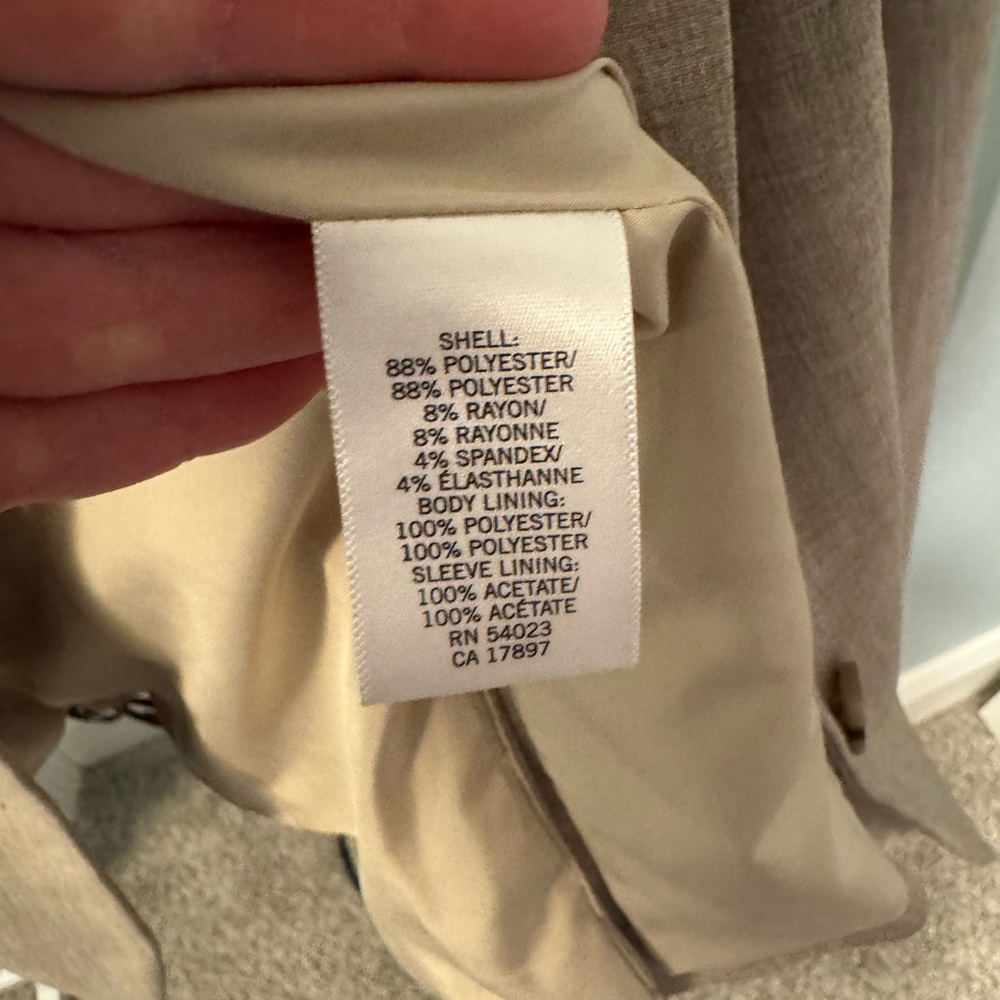 Banana Republic Blazer Light Khaki 0 0P Petite Women’s Washable - Picture 10 of 13